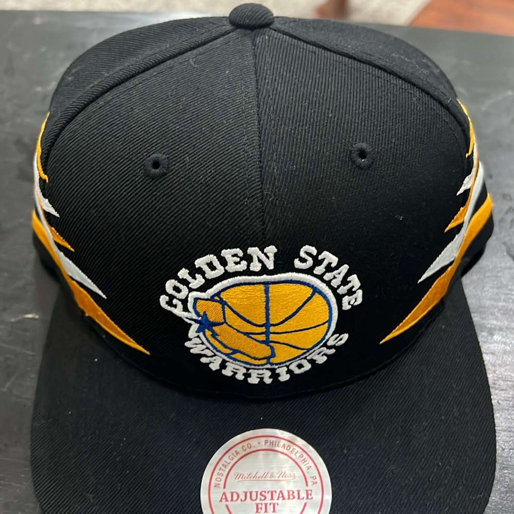Golden State Warriors. Black, Gold, & White. Mitchell & Ness